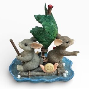 Fitz Floyd Charming Tails Adventure Bound 83/100 Mouse Raft